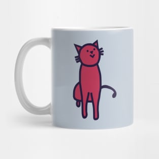 Thick Line Kitty Cat in Viva Magenta Color of the Year 2023 Mug